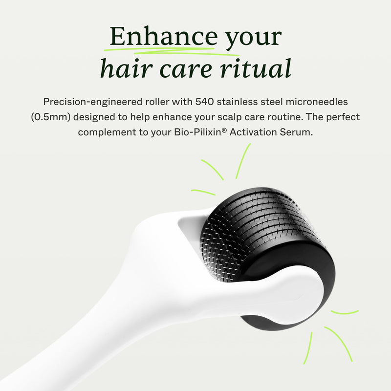 Scandinavian Biolabs Scalp Activating Roller | Titanium Microneedles | Medical-grade 0.5mm roller supports scalp vitality, encourages fuller-looking hair and improves serum absorption