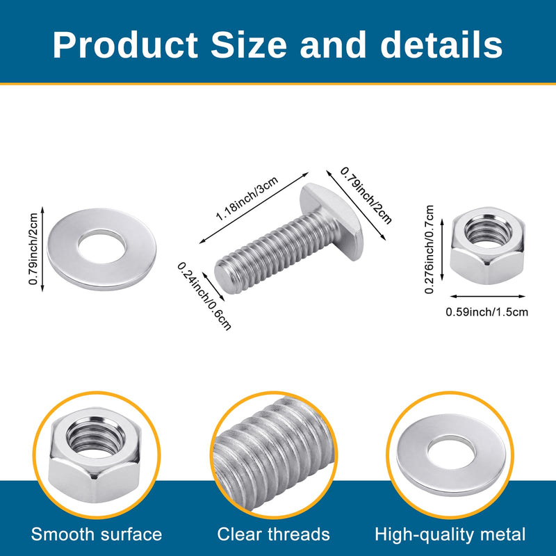 8 Sets 5/16-18 T-Bolts, Nuts, and Washers Compatible with G3, Marine Hardware, Polarkraft, Ambush, and Mirrocraft Boat Rails