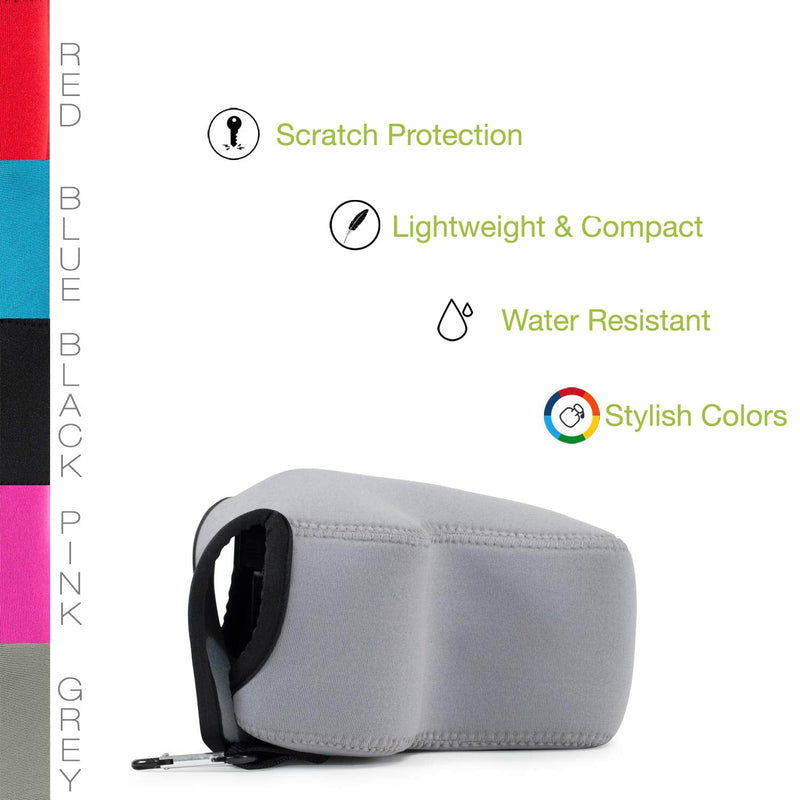 MegaGear Nikon Coolpix P900, P900S Ultra Light Neoprene Camera Case, with Carabiner - Gray - MG1111, Gray One Size