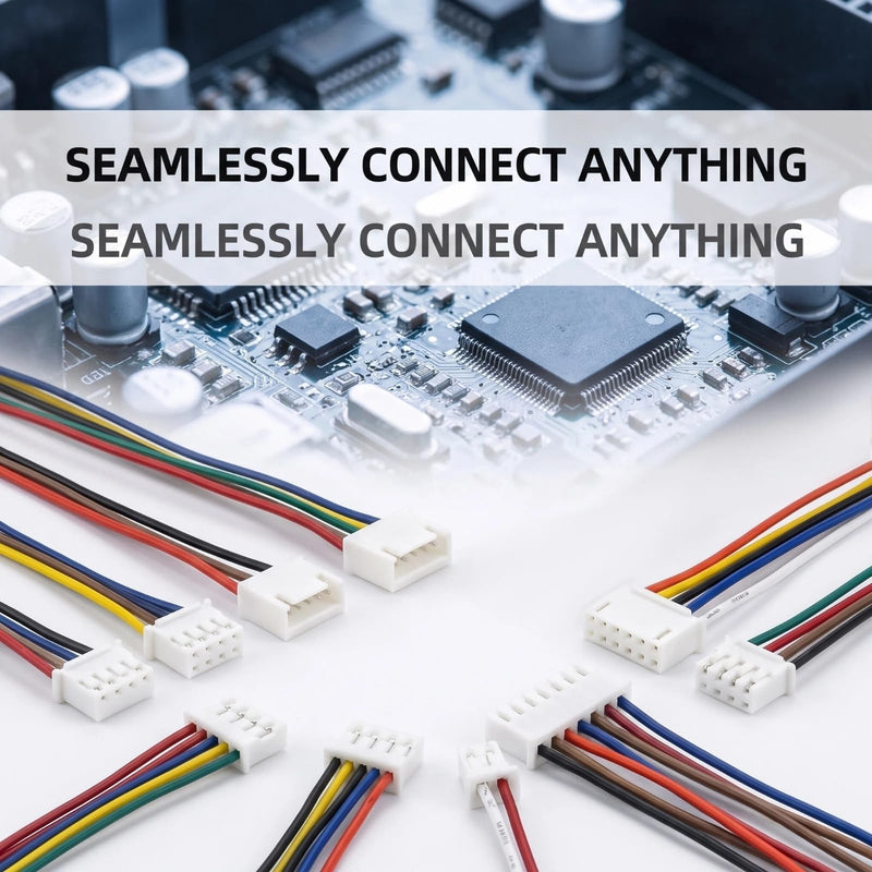 XH 2.54mm Connector Kit | 120 Pre-Crimped Cable Wires | 2/3/4/5/6/7/8/9 Pin Female Housing and Male Socket | JST-XH Compatible | No Crimp Tool Needed 2.54mm-XH