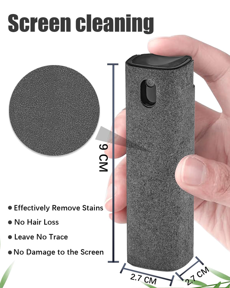 Screen Cleaner Spray and Wipe Touch Screen Cleaner Cleaner iPad Cleaner for iPhone Computer Laptop Tablet MacBook Tesla Display Cell Phone Eyeglasses（Grey） Grey