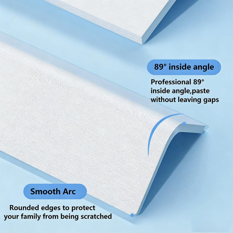 Wall Corner Protector, 2 PCS Self-Adhesive Corner Guards, 1.57 '' W x 35.4 ''L, Thickened PVC Wall Corner Furniture Stairs Baby Guard Edge Protector, White White-35.4inch 2PCS