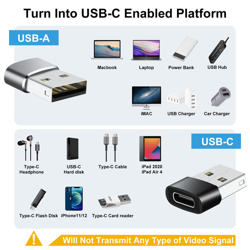 USB C Adapter 8 Pack,USB C to USB Adapter,USB to USB C Adapter,USB-C to USB Adapter,USB A to USB C Adapter,USB C to USB Charger Cable Converter for iPhone 15/14/13,MacBook,iPad(Black) Black