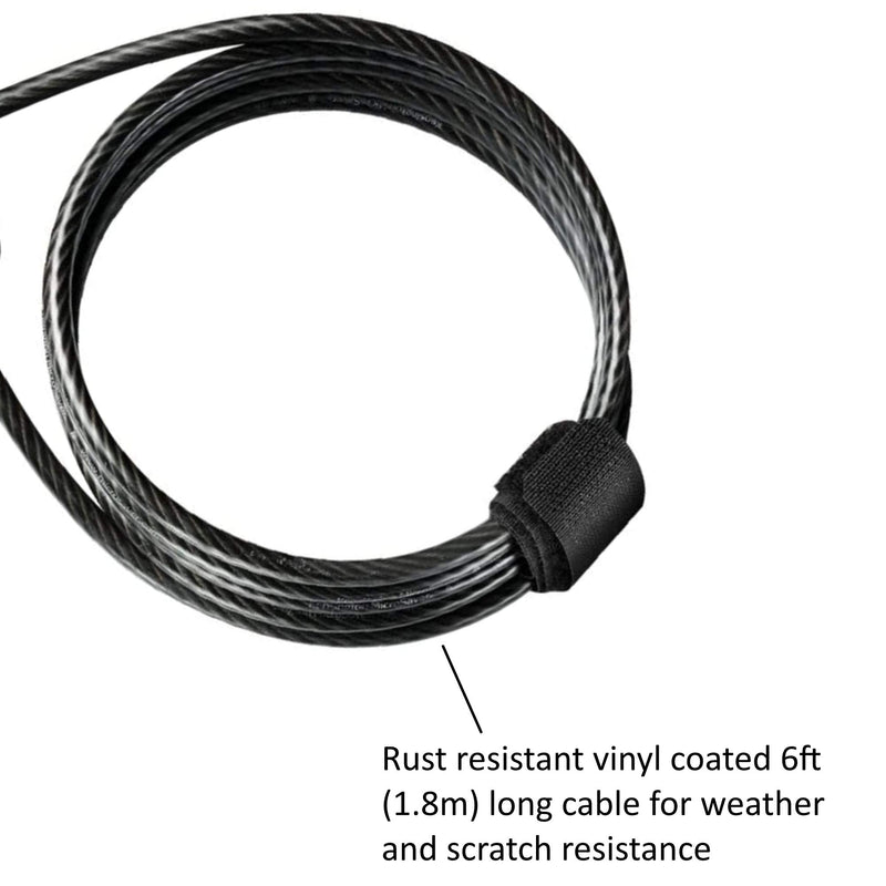 Master Lock 8417D Cable Lock, Python Adjustable Keyed Cable Lock, 6 ft. Long, 2 Pack Bundle with Keychain Light