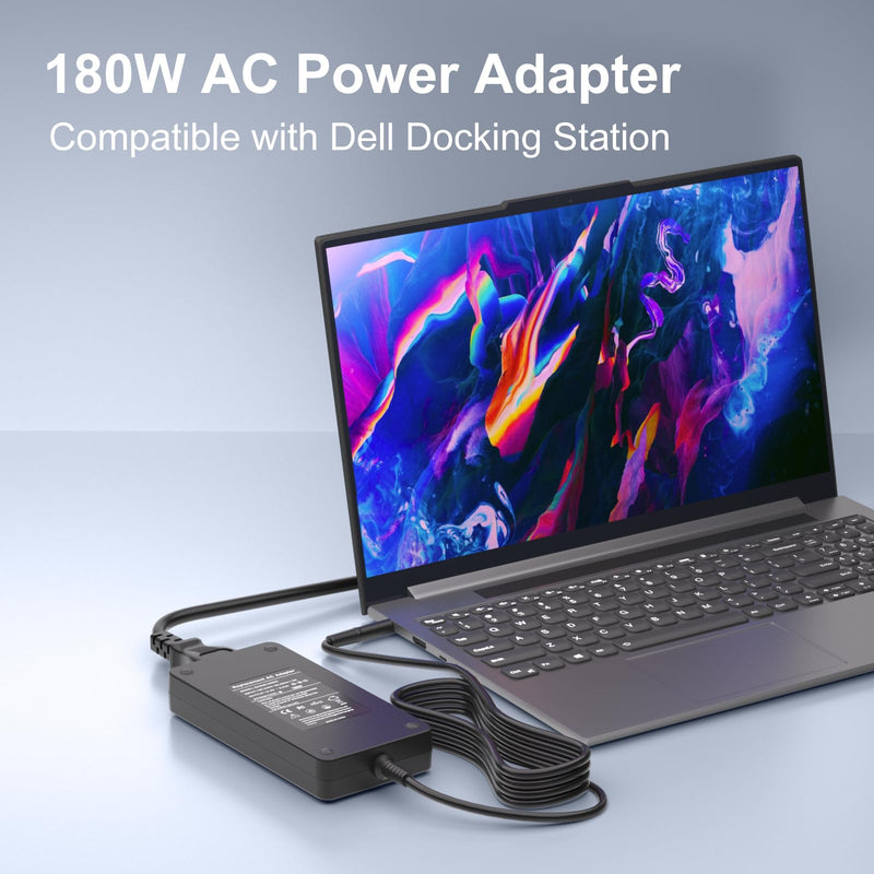 180W 130W AC Charger Compatible with Dell Docking Station WD19 WD19S WD19TB WD19TBS WD22TB4 WD15 SD25 WD25 D6000 D6000S TB15 TB16 TB18DC K16A K16A001 K17A001 Business Thunderbolt