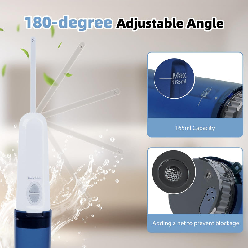 Hibbent Portable Bidet for Travel, High Pressure Handheld Electric Sprayer, Rechargeable Travel Bidet for Women & Men, Personal Hygiene Cleaning, Soothing Postpartum Care, Blue 1