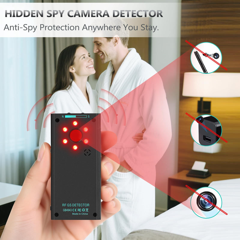 Hidden Spy Camera Detector, 2025 Upgraded GPS Tracker Detector, RF Signal & Bug Sweeper Detector, Smart Anti-Spy Device for Travel, Hotel, Bathroom & Car Security