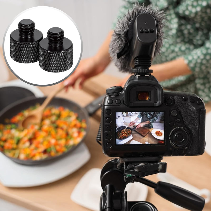 2 Pack Mic Stand Adapter Microphone Stand Adapter 5/8 Female to 3/8 Male Thread Screw 5/8 to 3/8 Adapters for Microphone Stands Boom Arm Camera Tripod