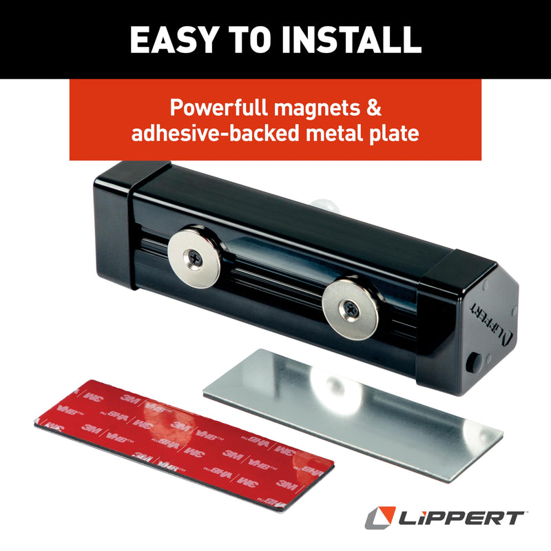 Lippert Wireless Motion-Activated LED RV Step Light with IP65 Rating, High-Strength Magnets for Magnetic Attachment, Adhesive-Backed Metal Plate, AA Batteries Not Included - 2022172335