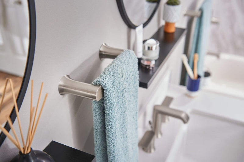 Moen Genta LX Modern Single Kitchen or Bathroom Towel Bar, 6.8-Inch, Brushed Nickel, BH3886BN 6.8 Inch