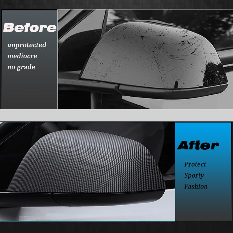 for Tesla Model 3 Rearview Mirror Guard Cover, Side Mirror Cover Exterior Accessories fit for Tesla Model 3 2017-2025 (Model 3-Matt Carbon Fiber Pattern) Model 3-Matt Carbon Fiber Pattern