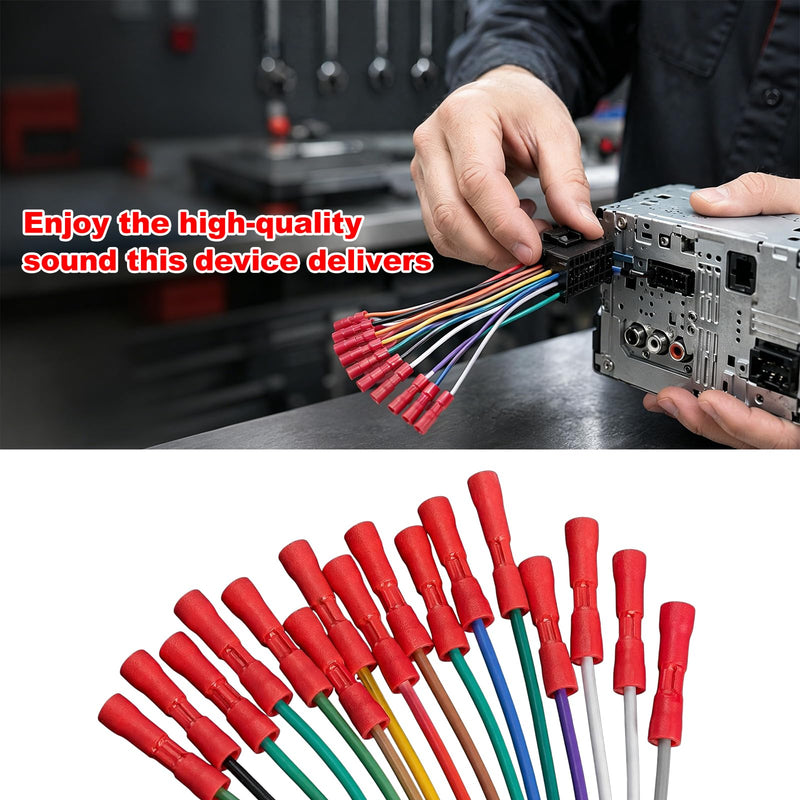 16 Pin Radio Wiring Harness, Car Stereo Wiring Harness Plug Compatible with DEH AVH AVIC MVH FH SPH, Auto Radio Stereo Connector for Aftermarket Power Speaker Wire Replacement