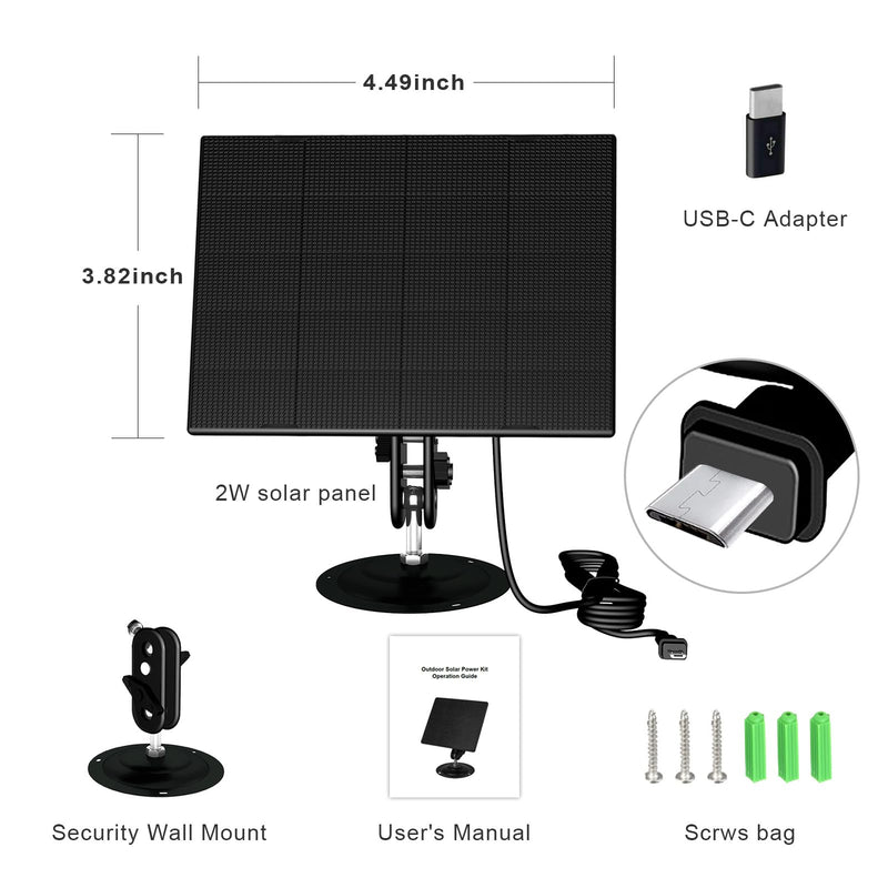 Solar Panel for Blink Camera, Solar Panel Compatible with Blink Outdoor 4th & 3rd Gen, XT XT2 Camera, Solar Panel for Blink Camera Outdoor with IP66 Waterproof, 6.23ft Charge Cable, 2 Pack