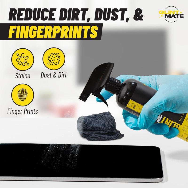 Screen Cleaner Spray (3.3oz) - Glint Mate Spray Bottle and Microfiber Cloth Kit - PRO FORMULA for TV, Laptop, Monitor, Phone & Tablet (3.3oz) 3.3oz