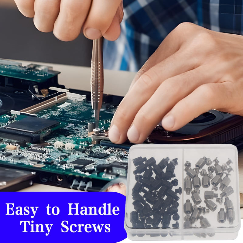 M2 Motherboard Standoffs Notebook Computer Screw 80Pcs M.2 SSD Mounting Screws M3 x 6+3 Standoff for MSI Motherboard Black and Silver Screws