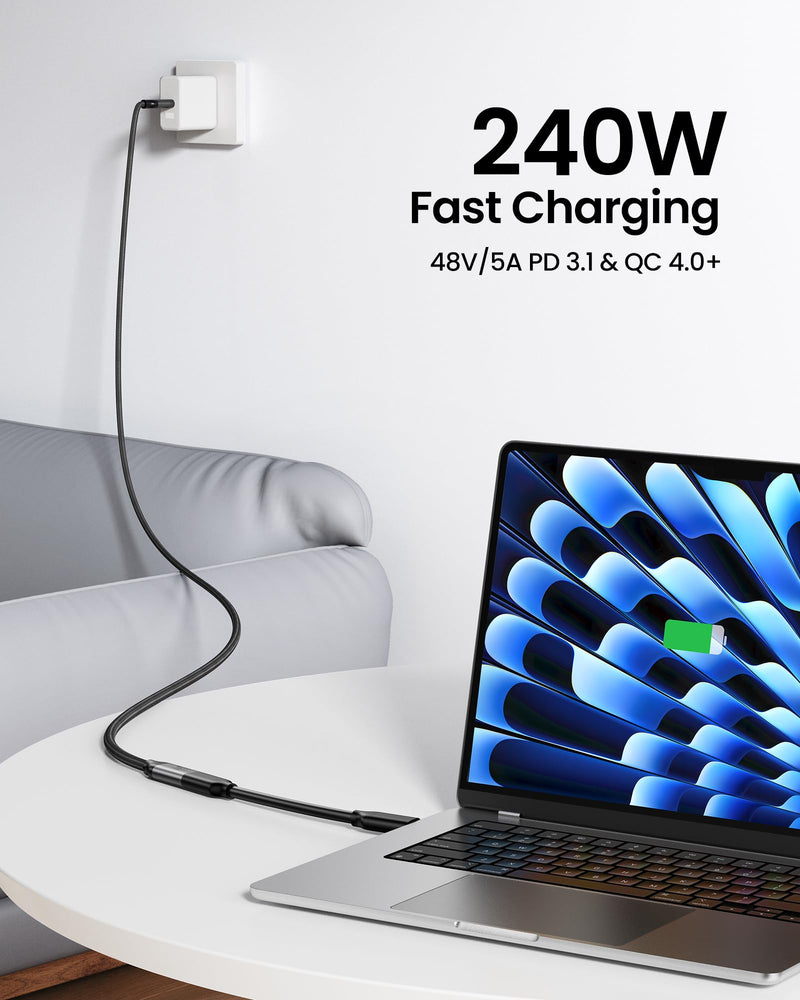 Silkland 80Gbps USB 4 Extension Cable for Thunderbolt 5/4, [240W Charging, 8K 60Hz] USB C Extender 3.3ft, 4K@540Hz Type C Male to Female Adapter Compatible for USBC Hub, iPhone 17/16, MacBook, iPad 3.3 Feet