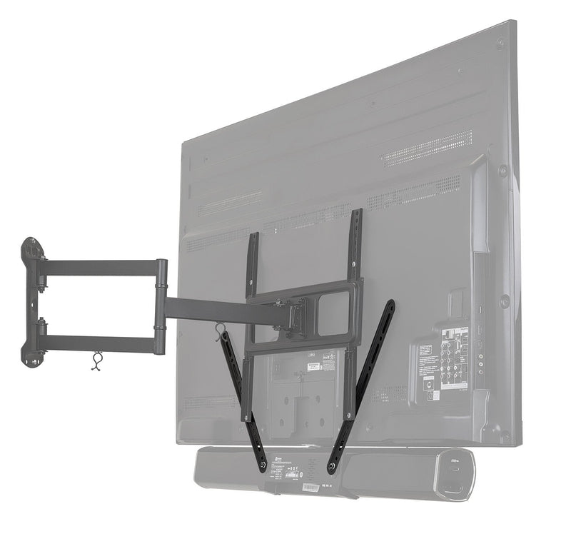 Mount-It! Soundbar Bracket Universal Sound Bar TV Mount for Mounting Above or Under TV, Fits Sonos, Samsung, Sony, Vizio, Adjustable Arm Fits 23 to 65 Inch TVs, 33 Lbs Weight Capacity Black (MI-SB41)