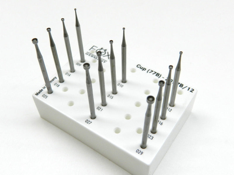 Cup Burs Fig 77B Concave Cutter Fraises Assortment 009-029 Set Fox Germany (E 4)