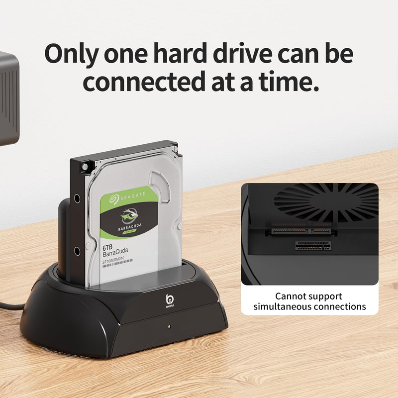 Hard Drive Docking Station, Pcie NVMe Adapter with Cooling Fan Superior Cooling Efficiency, External Hard Drive Reader Compatible with M.2 NVMe/SATA SSD & 2.5" and 3.5" SATA HDD SSD