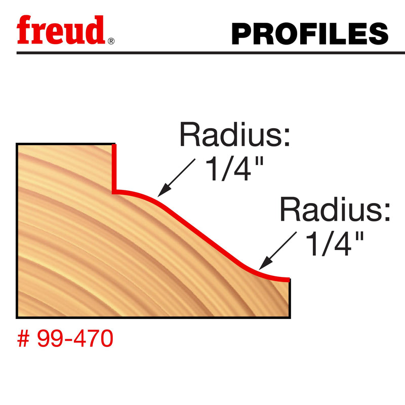 Freud 99-470: 1-1/2" (Dia.) Reversible Wainscoting Bit with 1/2" Shank, One Size, Perma-SHIELD Coating Red