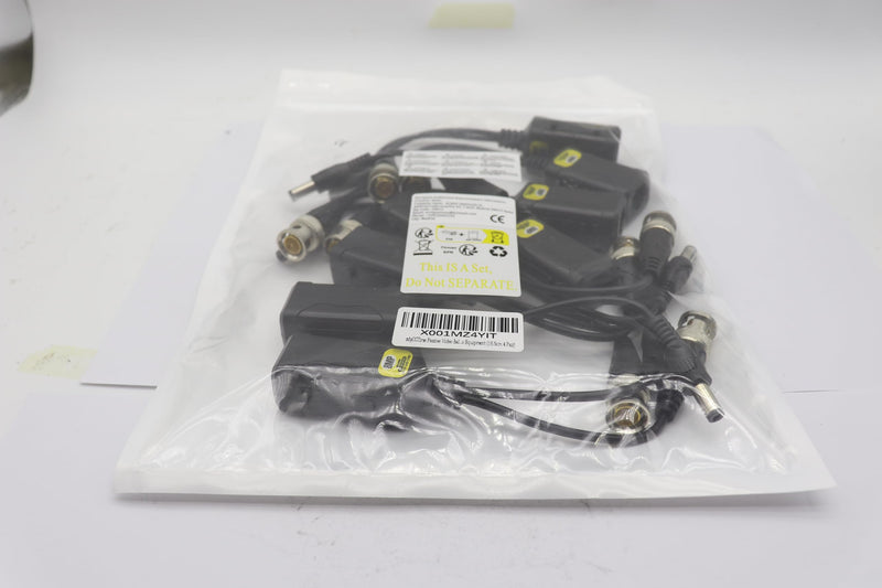 zdyCGTime Passive HD Video Balun BNC to RJ45 Network Transceiver Cat5/Cat6 Adapter Cable with DC Power 720P - 8MP Cat6 to BNC Male Connecto for CCTV Security Surveillance Camera System(16.5cm/4Pairs) 4 Pairs