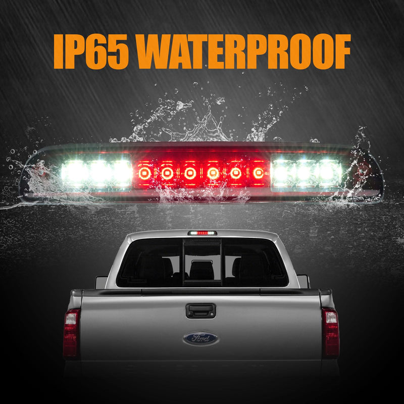 Third 3rd Brake Light LED for 1999-2016 Ford F250 F350 F450 F550 Super Duty, High Mount Rear Brake Lights Assembly for 99-16 F-250-F-550, 1993-2011 Ford Ranger Cab Cargo Stop Light (RED) 1999-2016 f250