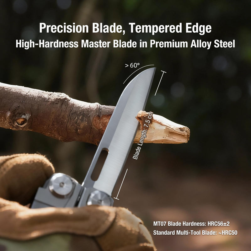 Klarus MT07 20-in-1 Multitool, Heavy Spring Pliers, Topographic Texture Finish, Dual Lock System, High-Carbon Stainless Steel, Includes Nylon Sheath – Pocket Tool for EDC, Outdoor, and Gifts Silver