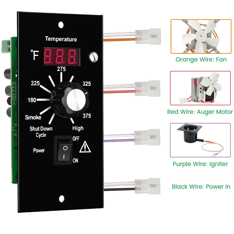 Control Panel Replacement for Traeger BAC236 Controller Digital Elite Thermostat BAC365 Wood Pellet Smoker with 7" RTD Temperature Probe Sensor BAC194 Grill Accessories Upgraded BAC236 Kit