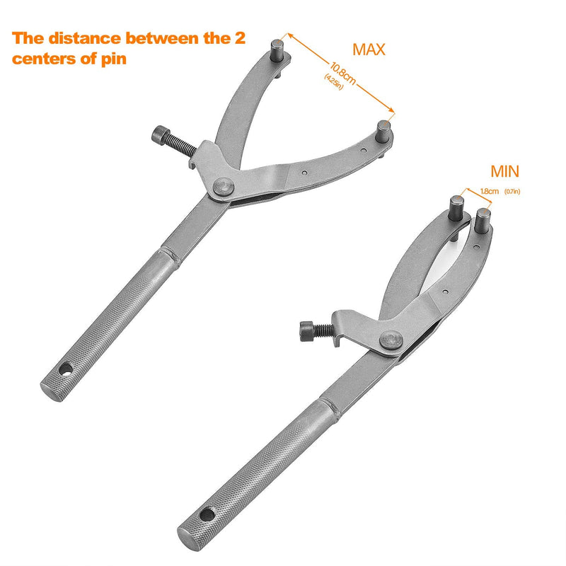 Adjustable Locking Spanner Wrench Clutch, Wrench Holder Hub Rotor Flywheel Sprocket Spanner Wrench Set Fan Clutch Removal Tool for Scooter Motorcycle Accessories