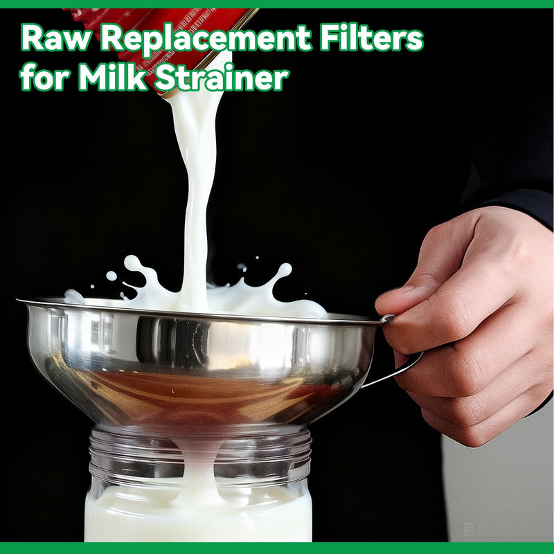 Hahafelt 400 Pack Milk Filter Discs Quick Flow Non-gauze Small 4-9/16" Od Replacement Filters Disks for Raw Milk Strainer 200 Discs Per Box