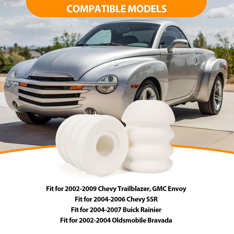 Rear Suspension Bump Stops Compatible with 2002-2009 Trailblazer, Envoy, Rainier, Bravada, Chevy SSR, Rear Axle Bumpers Replaces 1515A-A9695 (2 Pack)