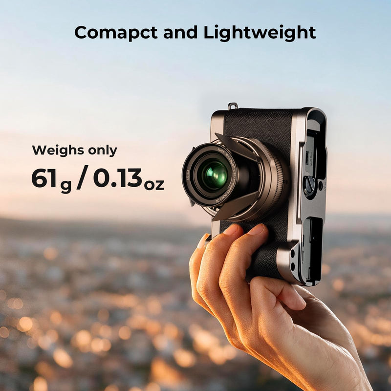 SMALLRIG L-Shaped Handle for Panasonic LUMIX L10, Thumb Grip with Hot Shoe Mount, Ergonomic Side Grip, Quick Release Plate for Arca, Compatible with Tripods (Titanium) - 6136 Titanium