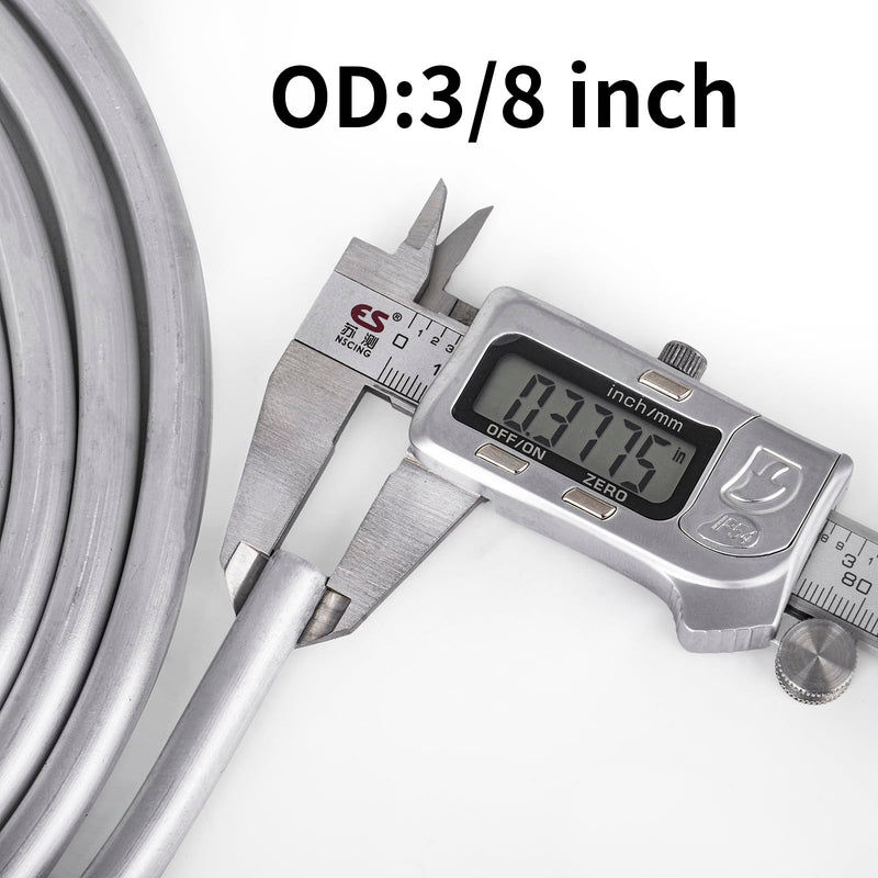 3/8" OD Aluminum Hard Fuel Line 25 Feet Hardline Tube Thickness is 0.039" 3/8"OD 25FT