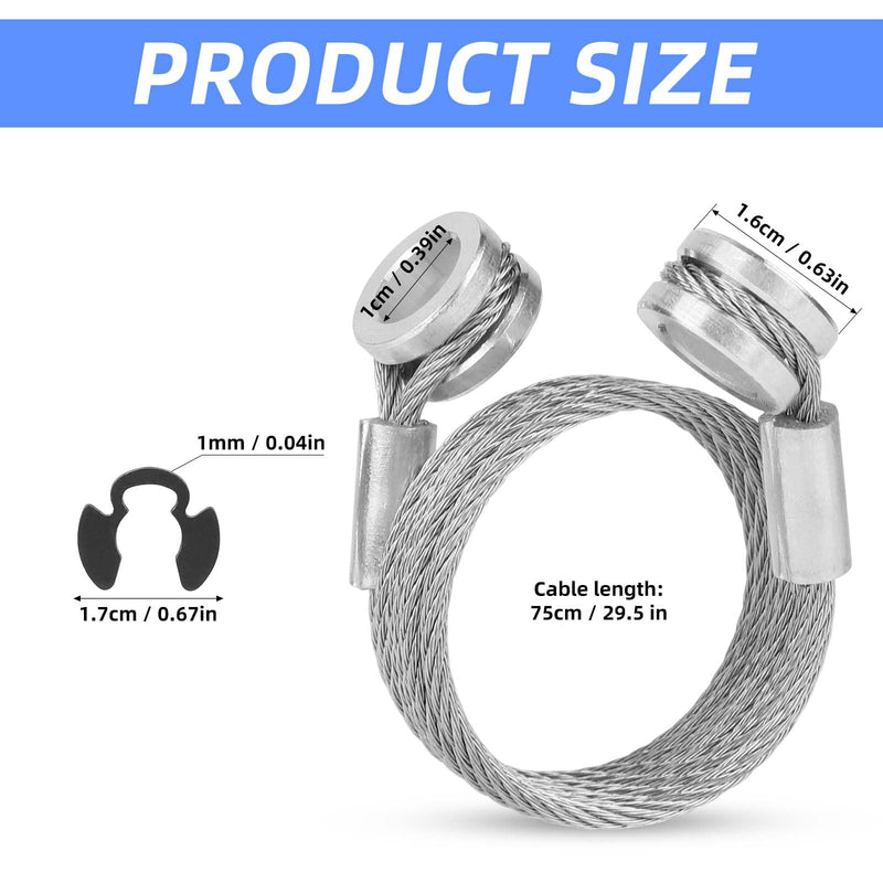 2pcs Hood Control Cable with 8pcs Circlips, Hood Release Latch Cable Replacement for Peterbilt 357/375/377/378/379 (1987-2010), Replaces Parts Accessories HLK2047 L92-6000-0718 924-5402