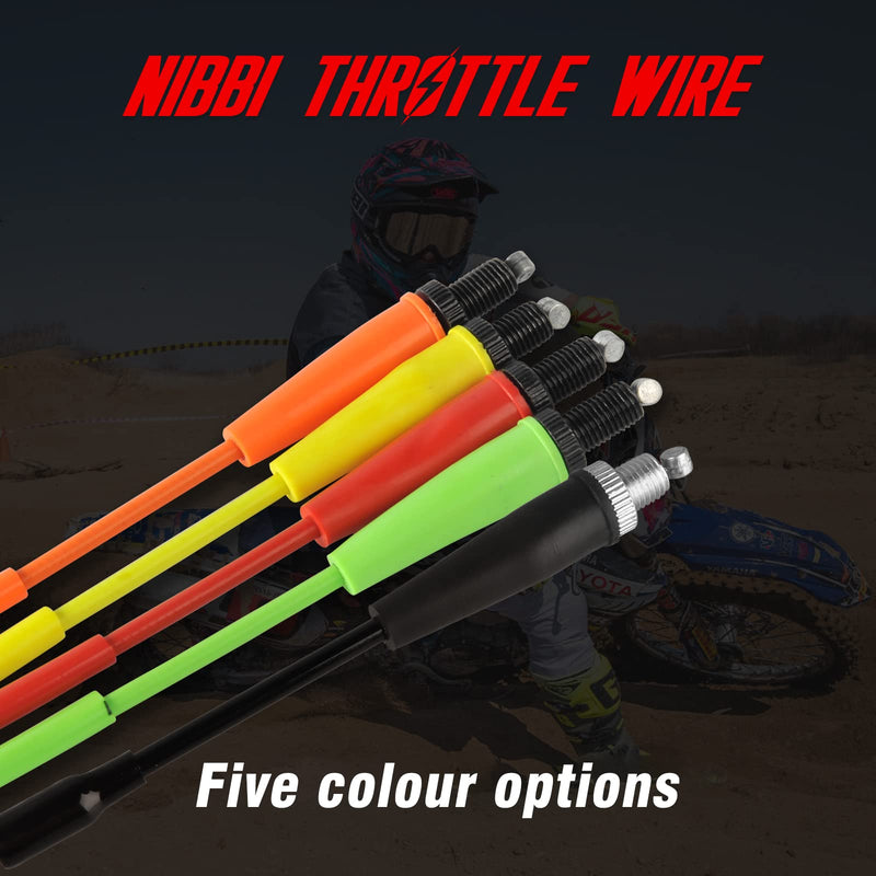 NIBBI Throttle Cable 40.3“, Universal Replacement Motorcycle 102.5cm Adjustable Throttle Cable, For Dirt Bike Pit Bike YAMAHA Kawasaki Honda Apollo Motocross NC-Throttle Cable-Black