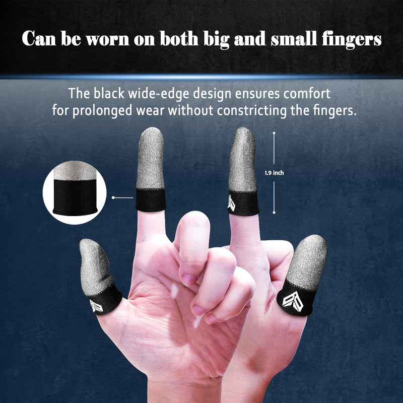 12PCS Gaming Finger Sleeves. 0.29MM Silver Fiber, Anti Sweat, Extremely Thin,Breathable Touchscreen dedales Gamer Finger Cover Thumb Sleeve Fit Phone Game Tablet Devices. Gray(12pcs)