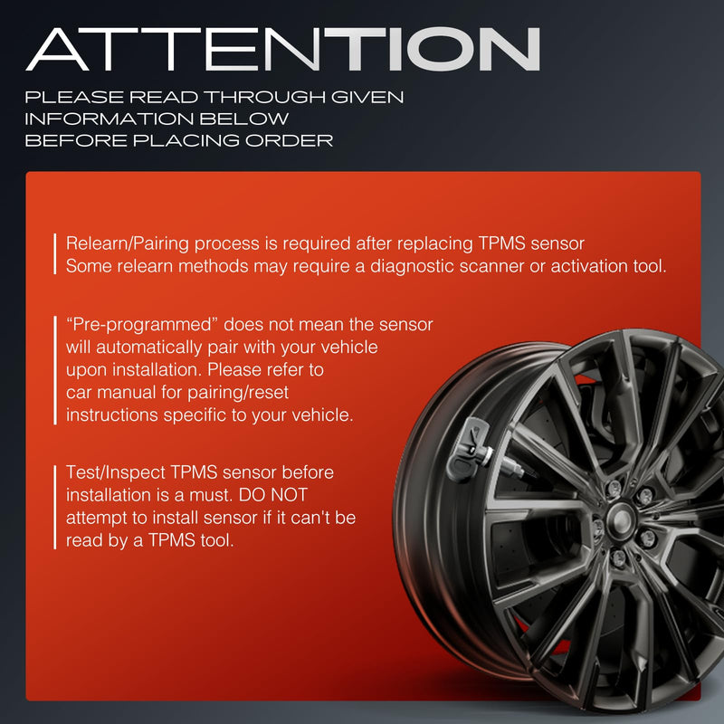A-Premium 4PCS Pre-Programmed TPMS Sensor Tire Pressure Monitoring Sensor - Compatible with Toyota, Lexus & Subaru - Avalon, Camry, Corolla, RAV4, Tacoma, Tundra, ES250, GX550, IS500, NX250-315MHz