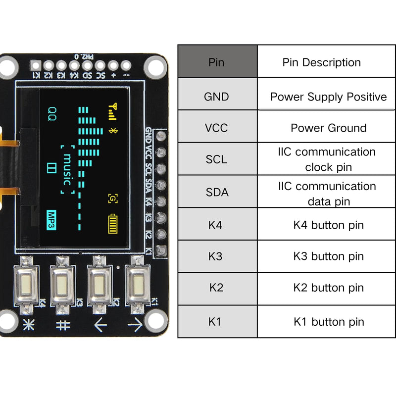 2PCS 0.96" OLED I2C OLED Display Module, Self-Luminous SSD1306 Screen Board | 180° Wide Viewing, Ultra-Low Power, Mini Screens Compatible with Arduino Raspberry Pi Yellow Blue