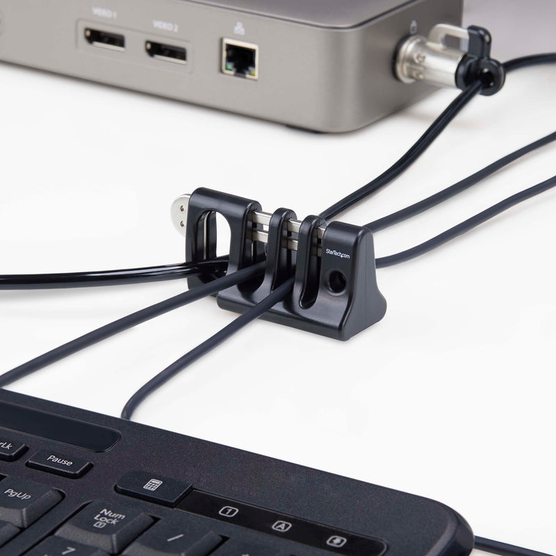 StarTech.com Peripheral Cable Anchor Lock, Secure Keyboard/Mouse, Cable Trap w/Metal Plate, Use w/Laptop Security Cable Cable Organizer Lock