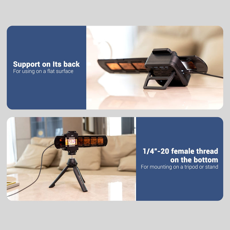JJC 35mm Negative Film Scanning Copying LED Light Set | 10 levels Adjust,Includes Slides Holder,Film Strip Holder,USB Light Viewer w Shoe Mount,for Negatives Converter to Digital