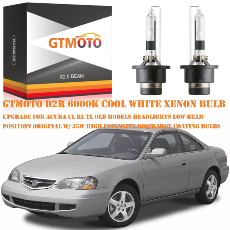 D2R HID Headlight Bulb for Philips 85126 Osram 66050 66250 35W OEM D2RC1 Xenon Headlamp Low Beam Direct Replacement, 6000K Cool Bright White Coated Dipped Light, 2-Pack