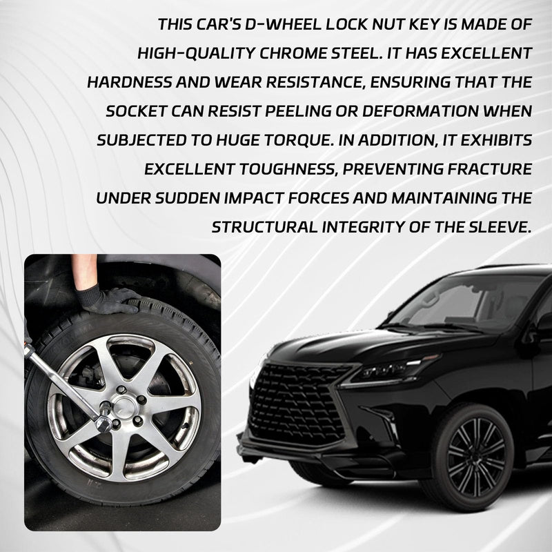 Wheel Lock Key, Locking Lug Nut Removal Tool for Honda Lexus Toyota Tacoma Senna, Lug Nut Key Wheel Weight Removal Tool, Professional Locking Lugs Nut Socket Adapter for Installation and Removal 1 Piece