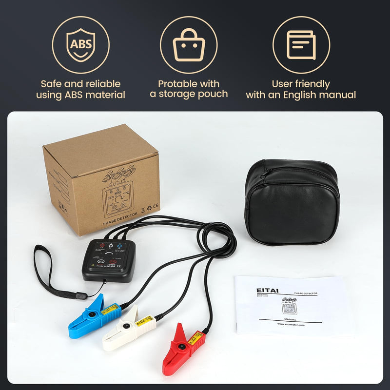 EITAI1000C Non-Contact Phase Rotation Meter, AC 70V-1000V, Φ0.6inch/16mm, Manufacturer Direct Sales, Phase Sequence Tester
