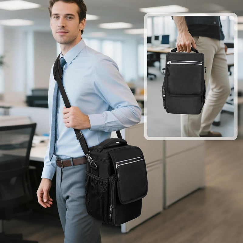 Carrying Case Compatible with Owl Labs Meeting Owl 3, 4, Pro, Original | Meeting Camera Travel Storage Bag with Multiple Pockets for Accessories, with Shoulder Strap, Shock-absorbing Foam, Black