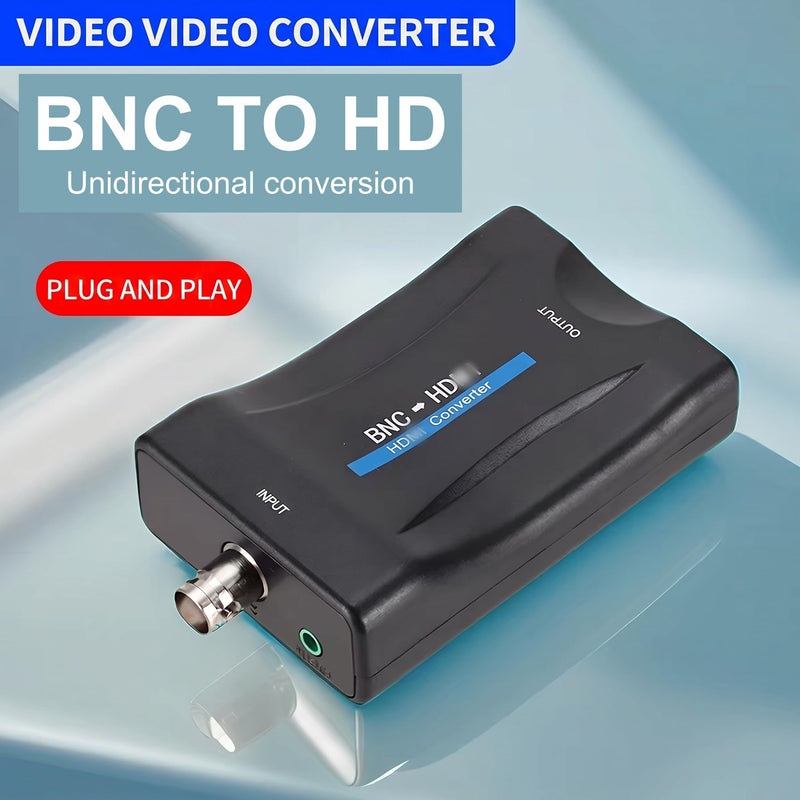 BNC to HDMI Converter, 1080P HD Adapter for Surveillance Monitor | 3D Anti-Jitter & Smearing, DCDI Fixes Jagged Edges, Scaler SD to HD, I2S Audio, 24/7 Stable for Surveillance & Industrial Use