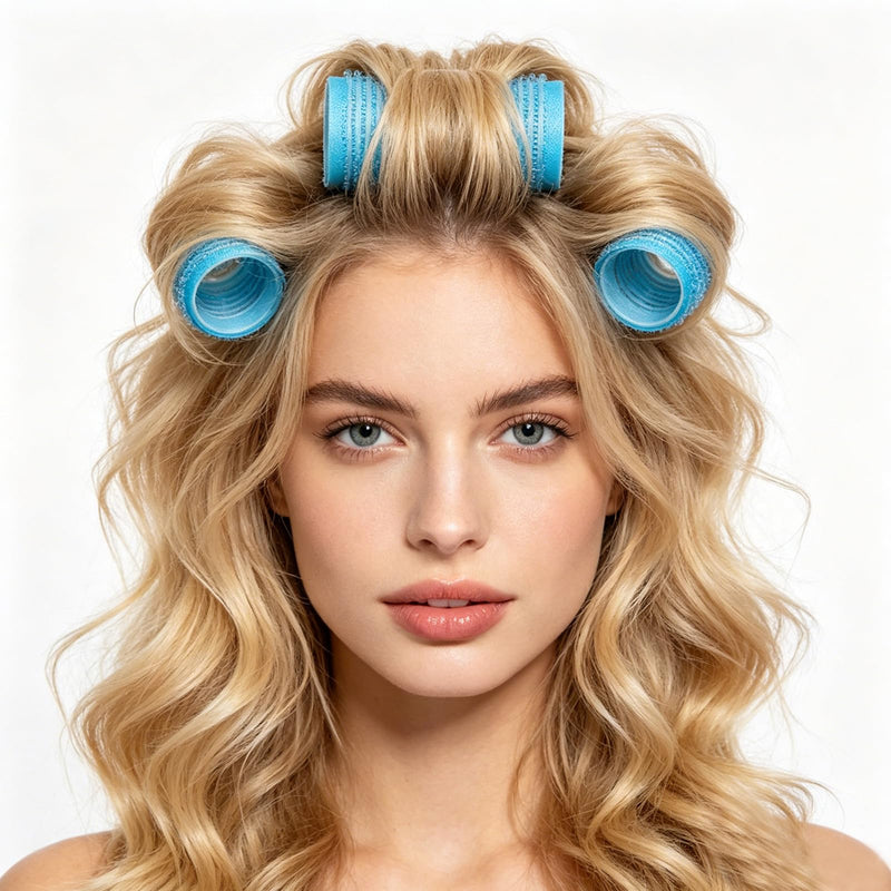 6-Piece Curler Set (Color Random), Large Self-Holding Curler, Natural Fluffy Hair Root Hair Tool Pink 152