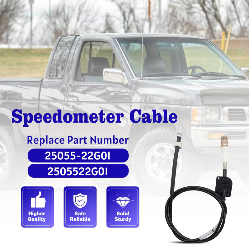Speedometer Cable Compatible with 1986-1994 Nissan Navara Hardbody D21 Petrol Pickup, Replacement for 25055-22G01, 2505522G01, Length 72"