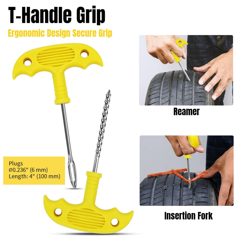 Tire Repair Kit, 33Pcs Heavy Duty Tire Plug Kit, Universal Tire Repair Tools to Fix Punctures and Plug Flats Patch Kit for Cars, Motorcycles, Atvs, Tractors, Etc
