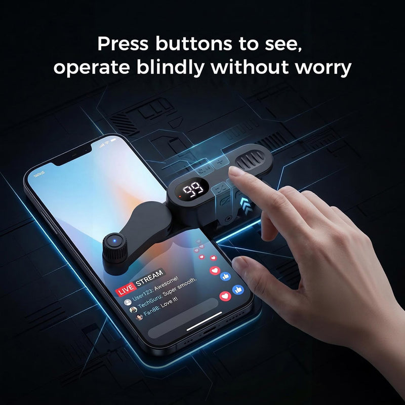 Wireless Auto Clicker with 8-Hr Battery, Silent Spatial Tapping, 1-99 CPS Speed & Memory, 210° Rotatable Arm, Compatible with iPhone/iPad/Android, for TikTok Live Broadcast Likes (Orange) Orange