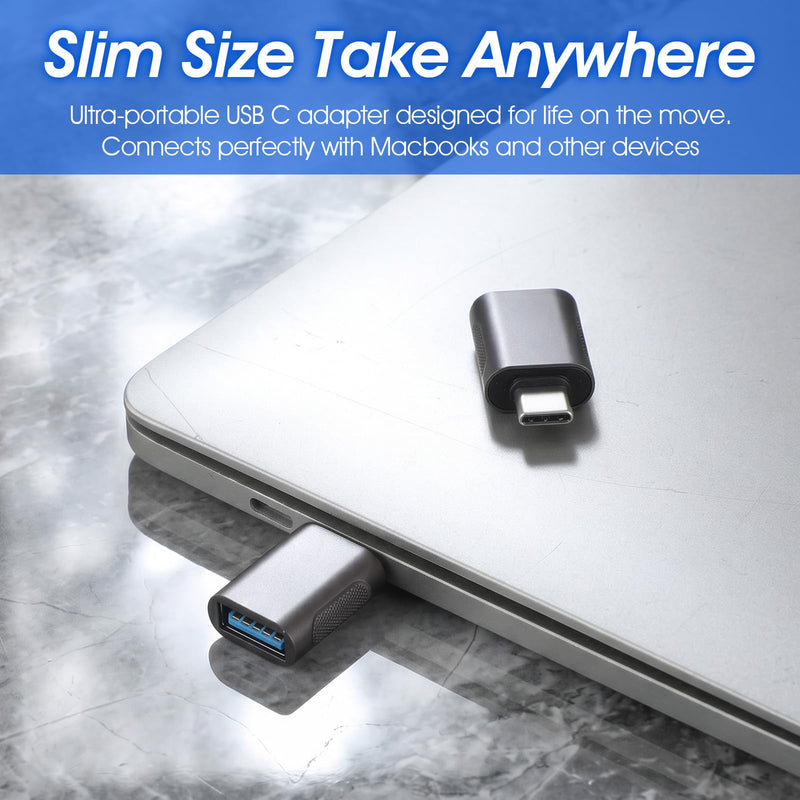 4 Pack USB to USB-C Adapter USB-C to USB Straight Connector Compatible with Cellphon and More Type C Devices